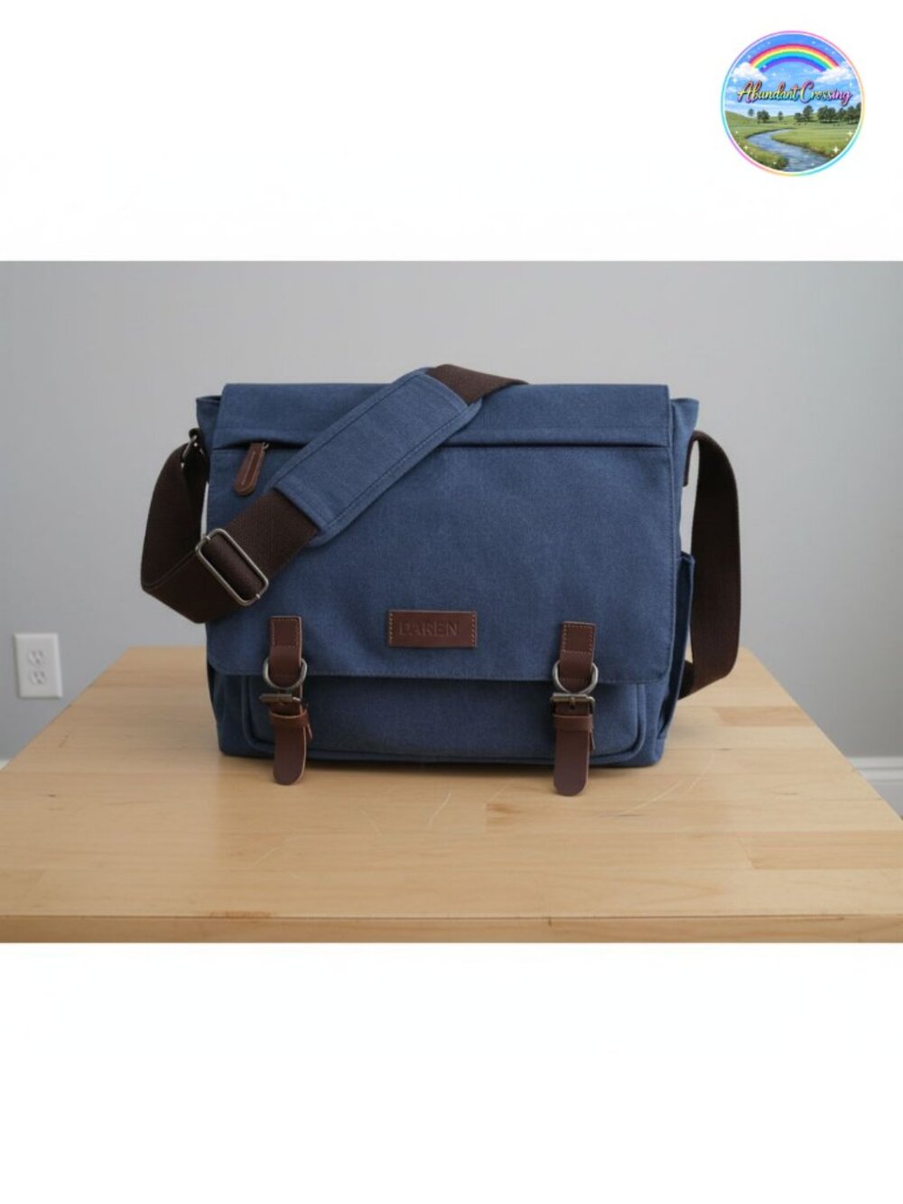Dasein Unisex Canvas Messenger Bag Fits 15 inch Laptop Travel Crossbody